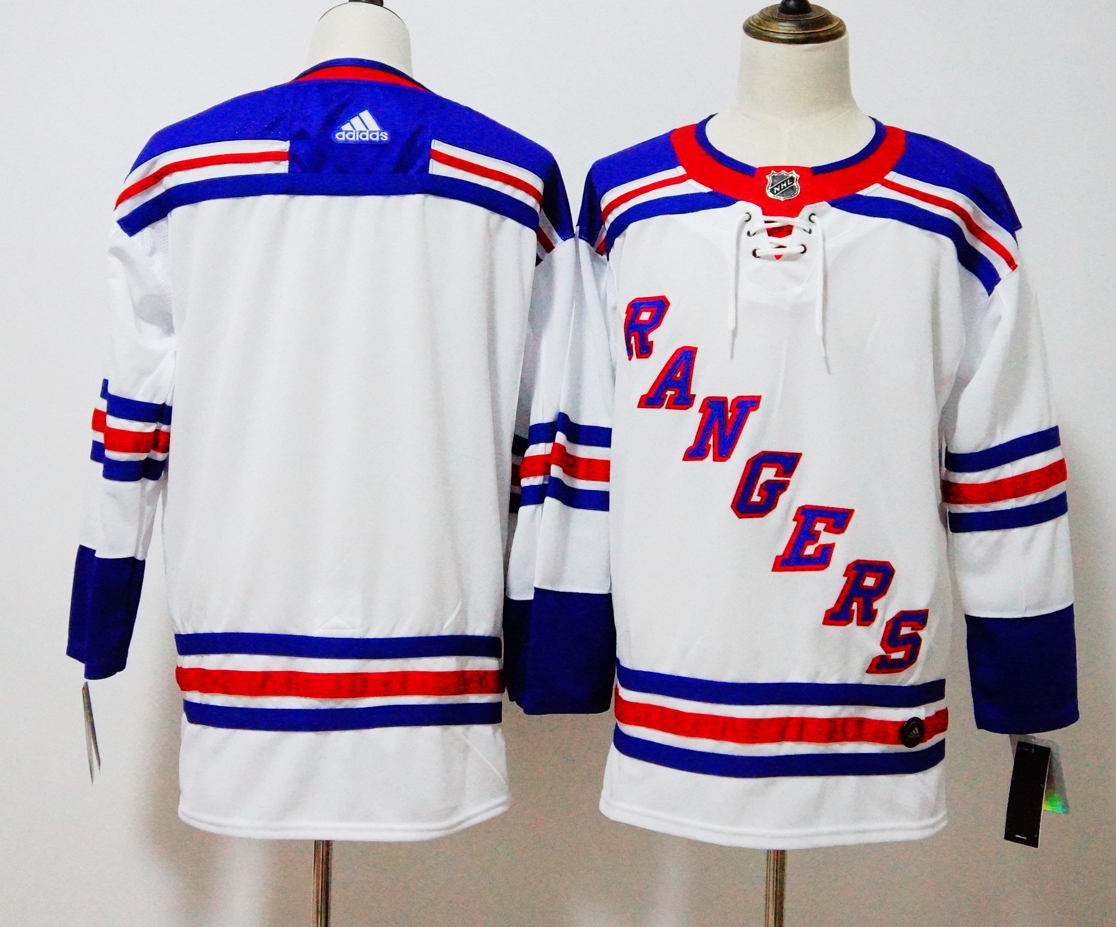 Men New York Rangers Blank White Hockey Stitched Adidas NHL Jerseys->new york rangers->NHL Jersey